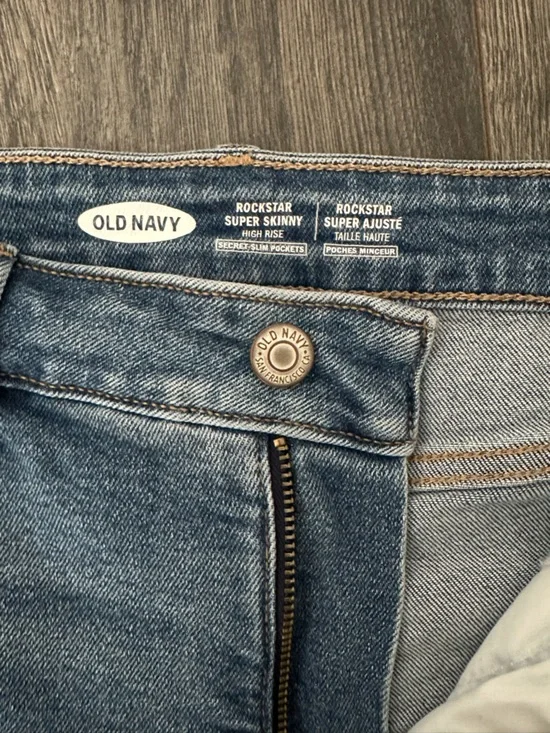 Women's High Rise Skinny Distressed Denim Jeans Faded Blue Frayed Size 12 - Picture 8 of 9